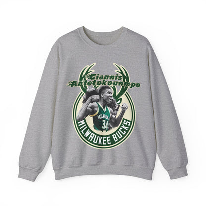 Milwaukee Bucks Giannis Antetokounmpo High Quality Unisex Heavy Blend™ Crewneck Sweatshirt