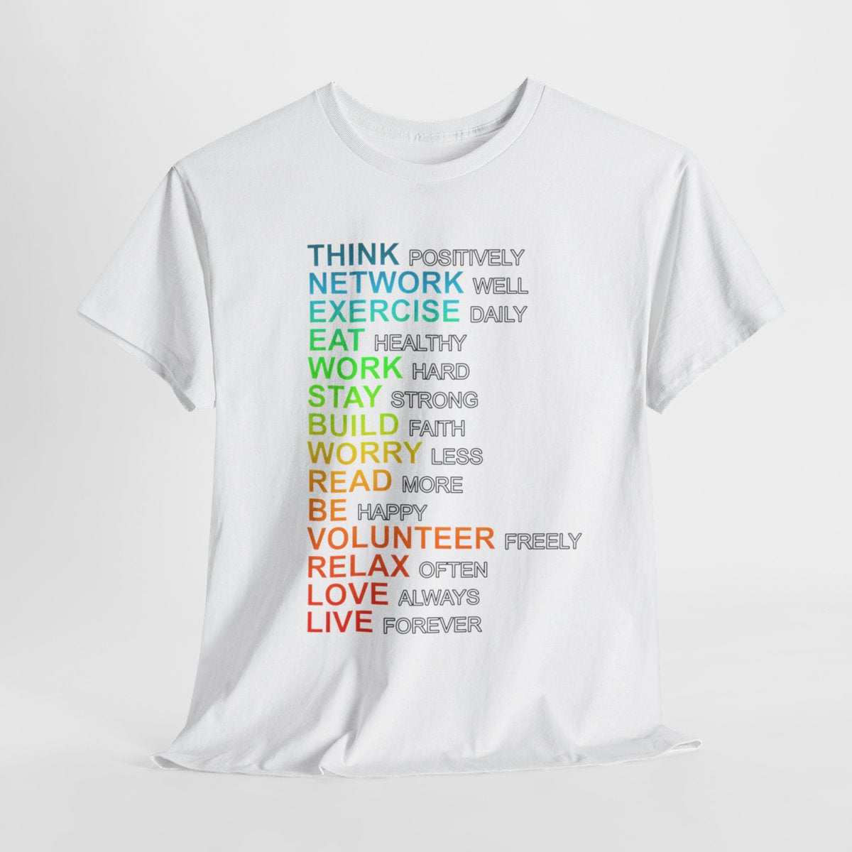 Think Positively High Quality Printed Unisex Heavy Cotton T-shirt