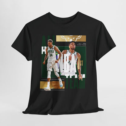 Giannis Antetokounmpo Milwaukee Bucks High Quality Printed Unisex Heavy Cotton T-shirt