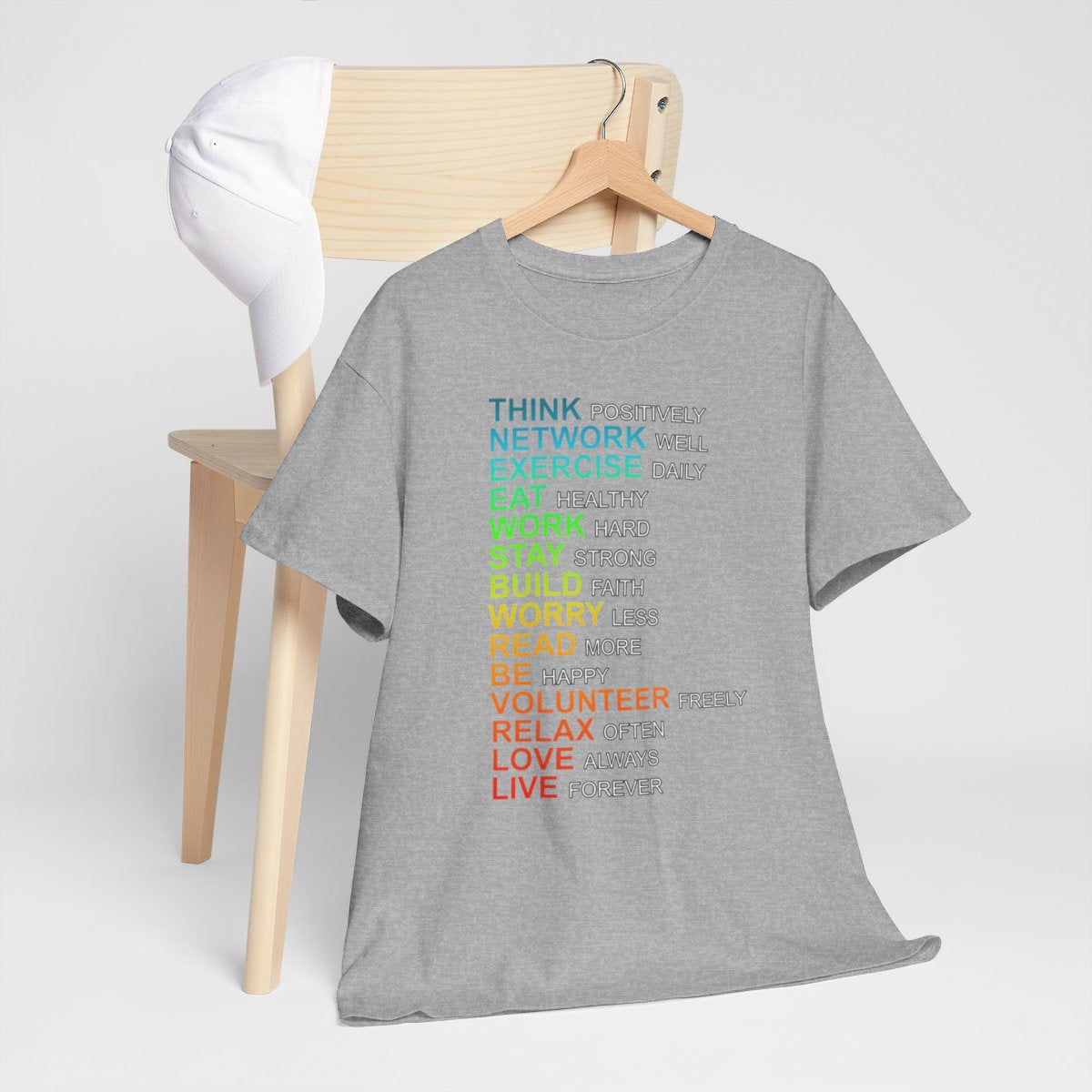 Think Positively High Quality Printed Unisex Heavy Cotton T-shirt