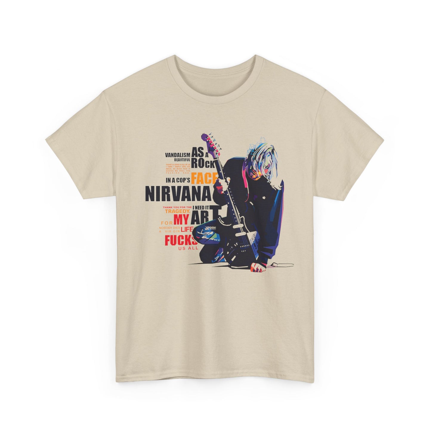 Nirvana Kurt Cobain High Quality Printed Unisex Heavy Cotton T-shirt