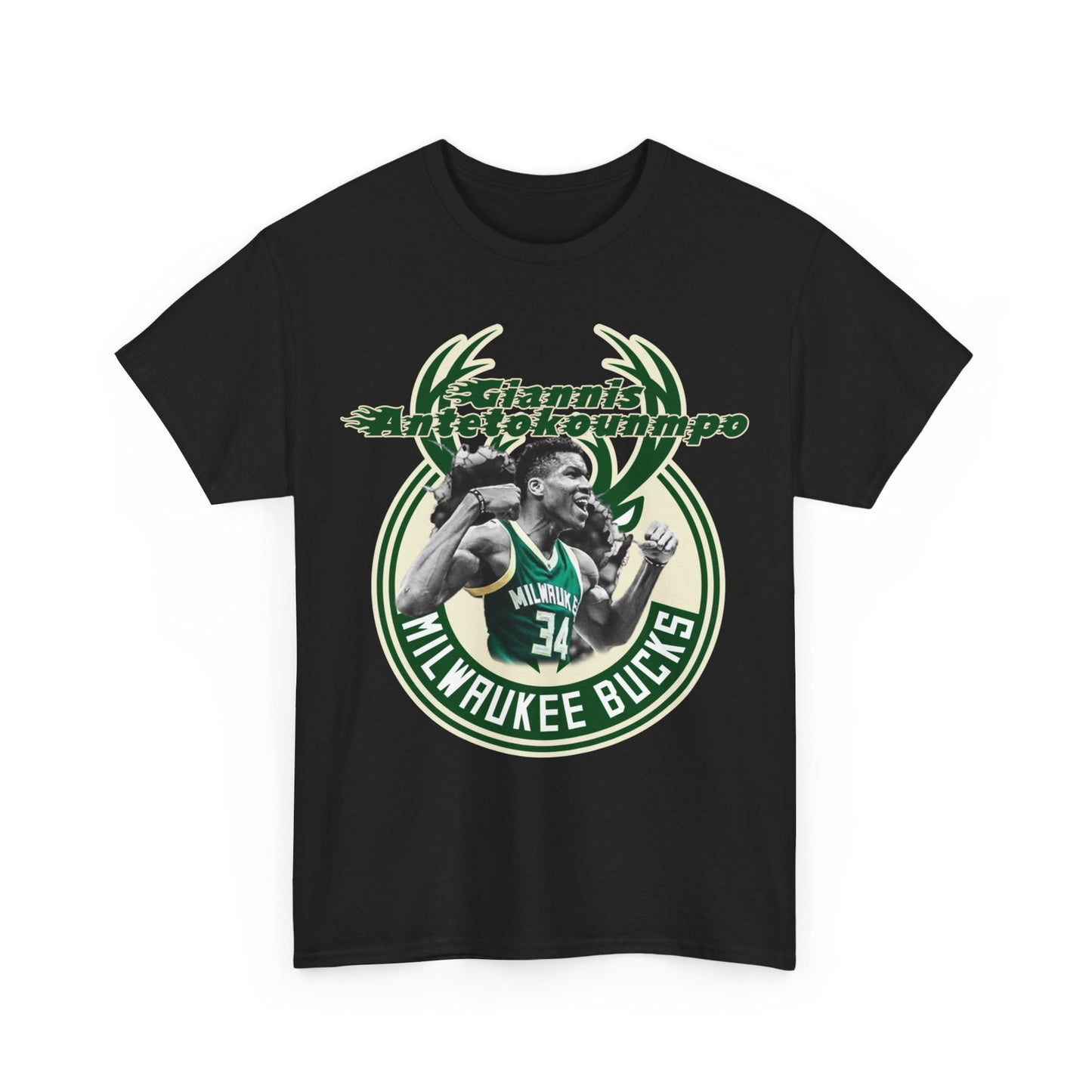 Milwaukee Bucks Giannis Antetokounmpo High Quality Printed Unisex Heavy Cotton T-Shirt