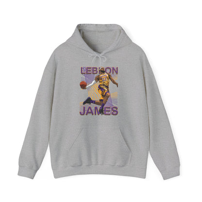 Los Angeles Lakers LeBron James In Action High Quality Unisex Heavy Blend™ Hoodie