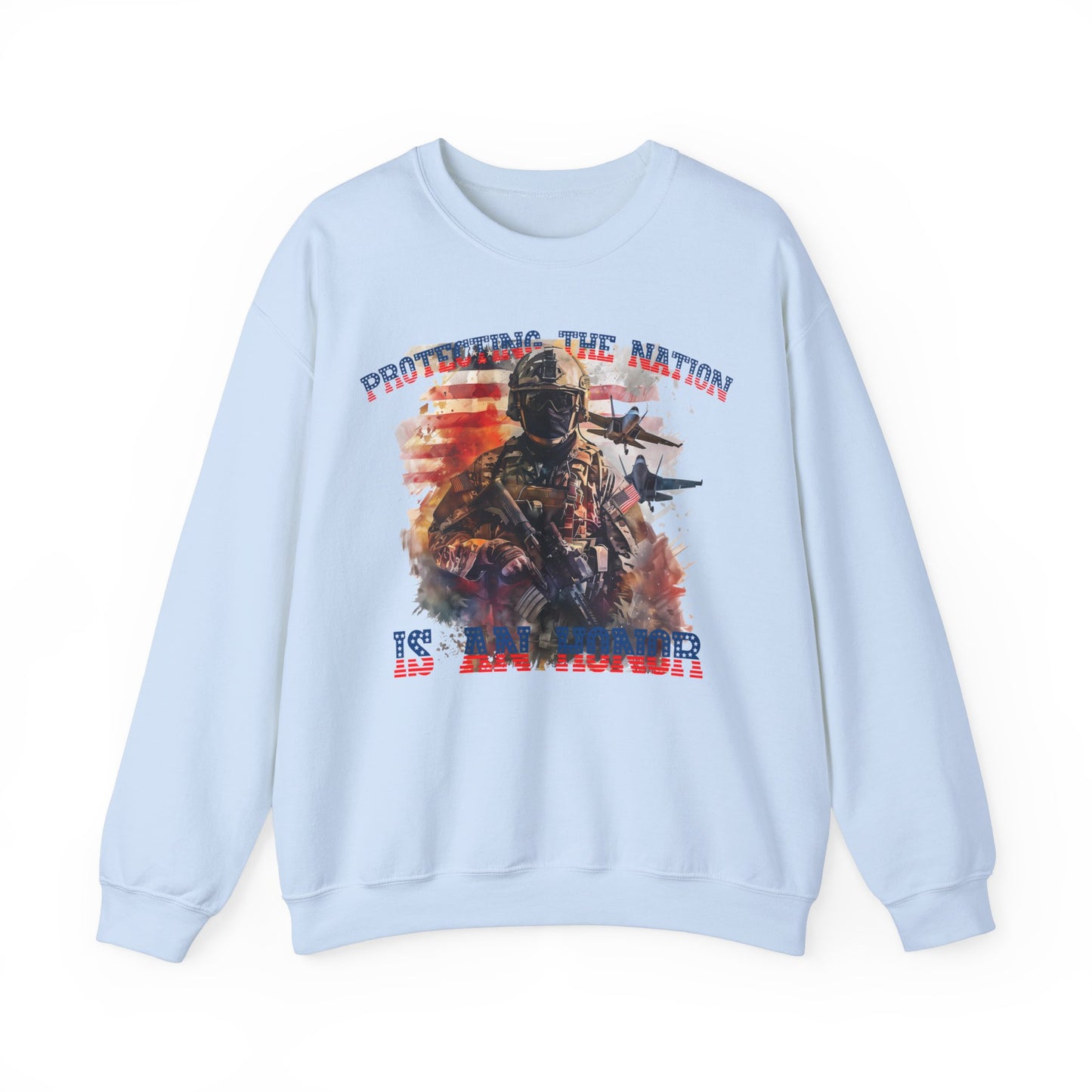 Military Personnel 'Protecting the nation is an honor' High Quality Unisex Heavy Blend™ Crewneck Sweatshirt