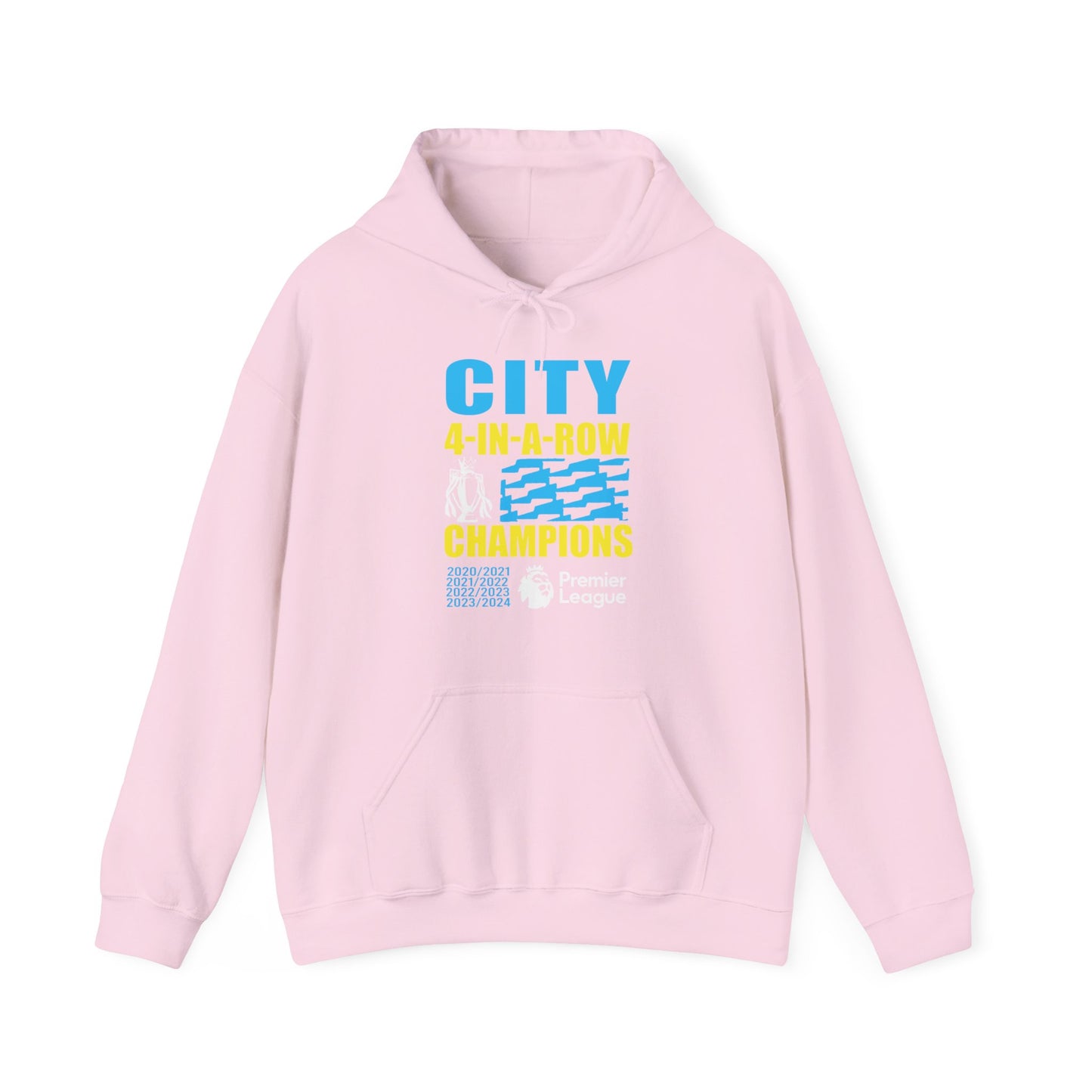 Man City's "Four in a Row" History High Quality Unisex Heavy Blend™ Hoodie