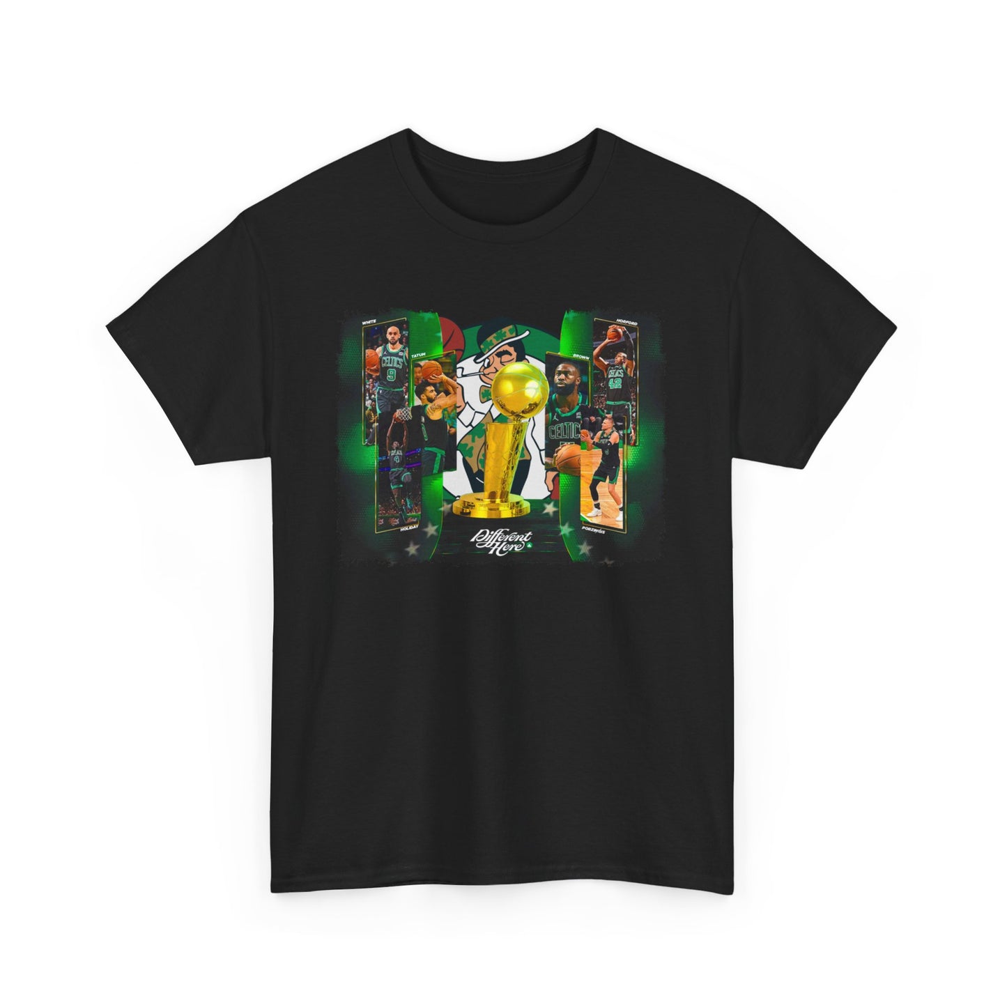 Boston Celtics Different Here High Quality Printed Unisex Heavy Cotton T-shirt
