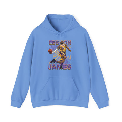 Los Angeles Lakers LeBron James In Action High Quality Unisex Heavy Blend™ Hoodie