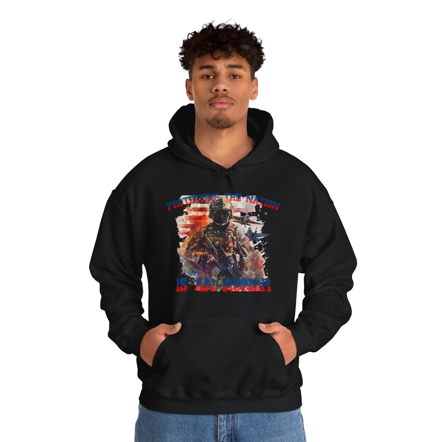 Military Personnel 'Protecting the nation is an honor' High Quality Unisex Heavy Blend™ Hoodie