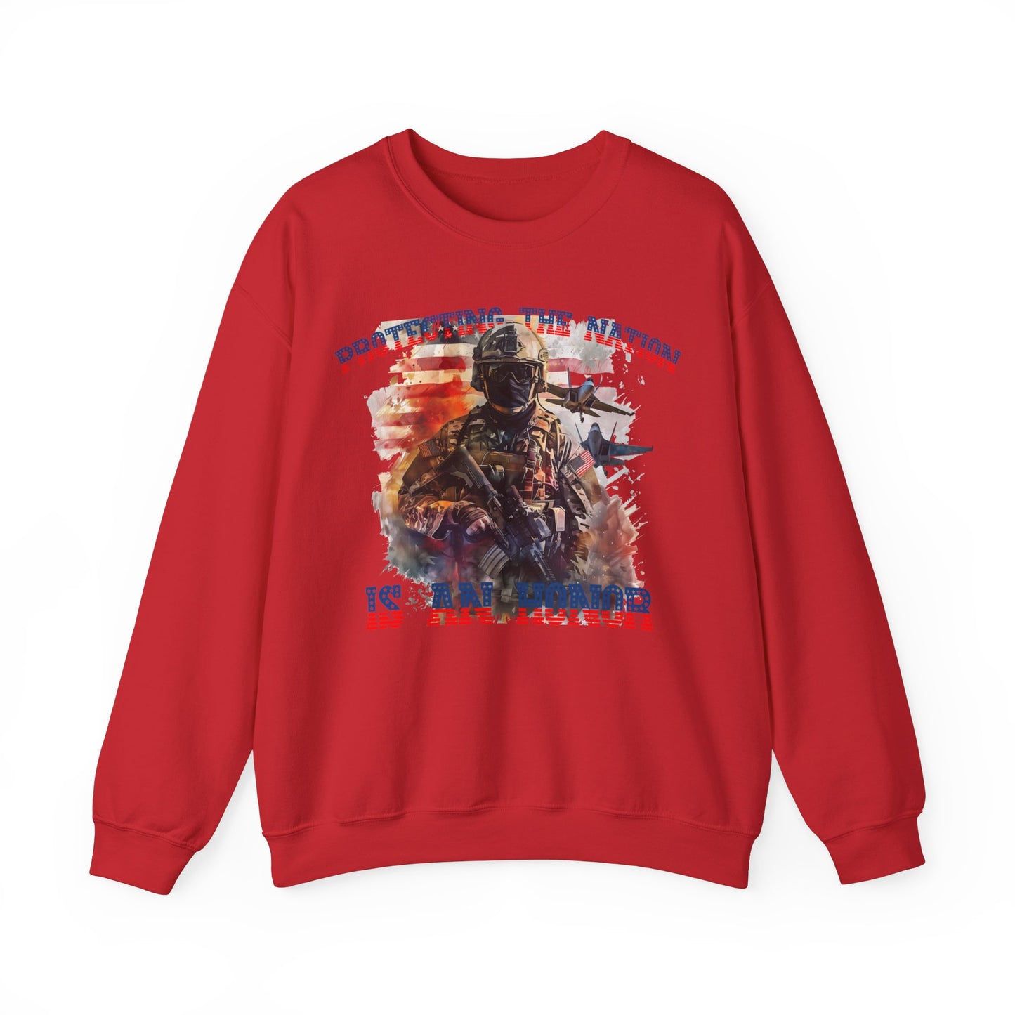 Military Personnel 'Protecting the nation is an honor' High Quality Unisex Heavy Blend™ Crewneck Sweatshirt