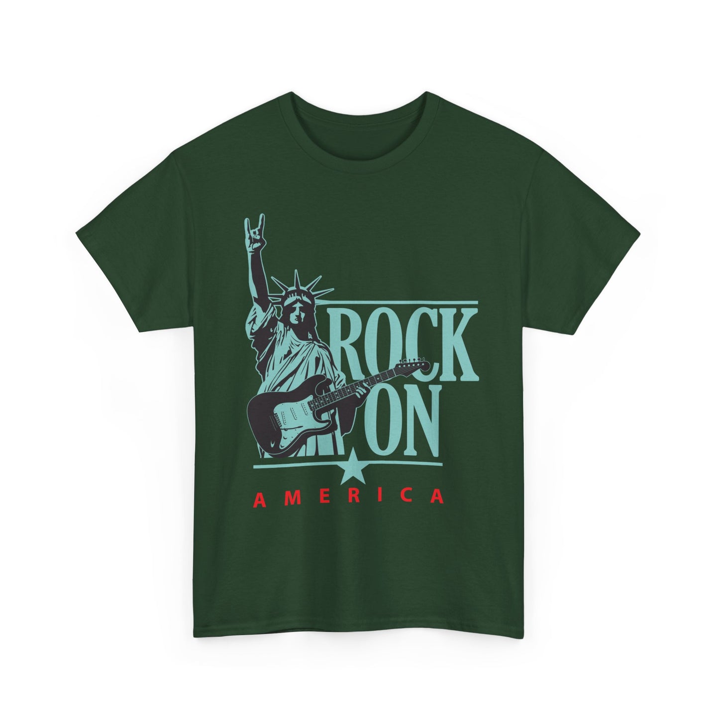 Rock On America High Quality Printed Unisex Heavy Cotton T-shirt