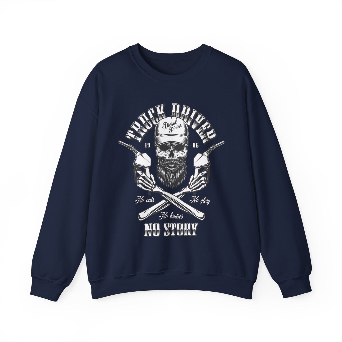 Truck Driver No Cuts No Glory High Quality Unisex Heavy Blend™ Crewneck Sweatshirt