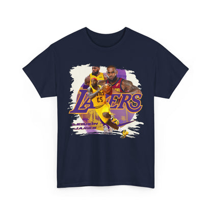 New LeBron James Los Angeles Lakers High Quality Printed Unisex Heavy Cotton T-Shirt