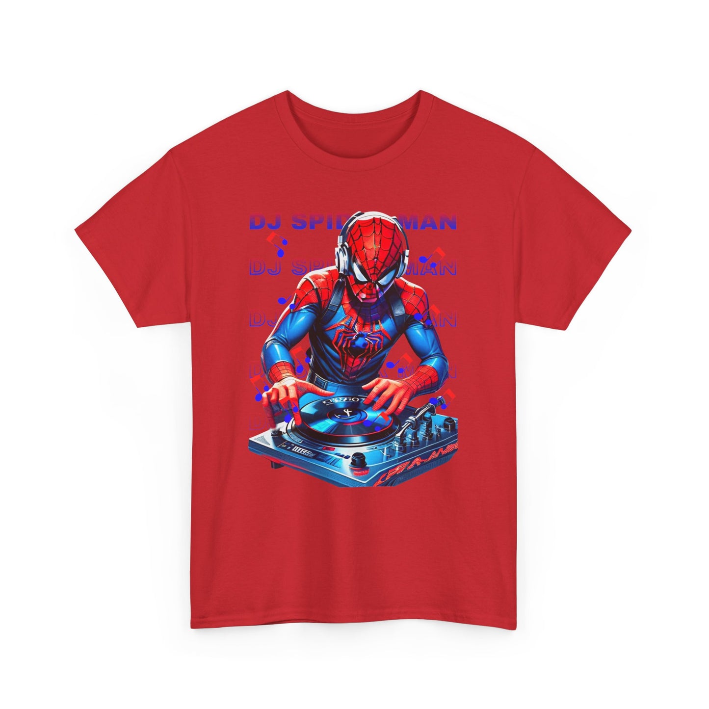 Funny DJ Spider Man High Quality Metallica Printed Unisex Heavy Cotton T-shirt