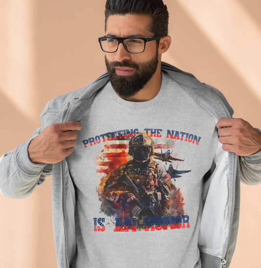 Military Personnel 'Protecting the nation is an honor' High Quality Unisex Heavy Blend™ Crewneck Sweatshirt