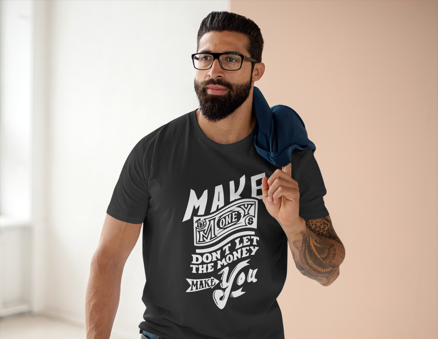 Make The Money Don't Let The Money Make You High Quality Printed Unisex Heavy Cotton T-shirt