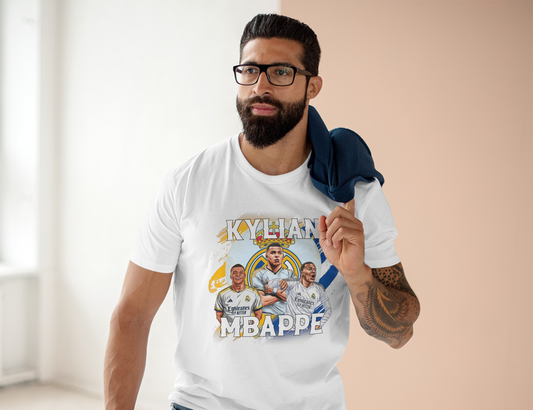 Real Madrid Kylian Mbappé High Quality Printed Unisex Heavy Cotton T-shirt