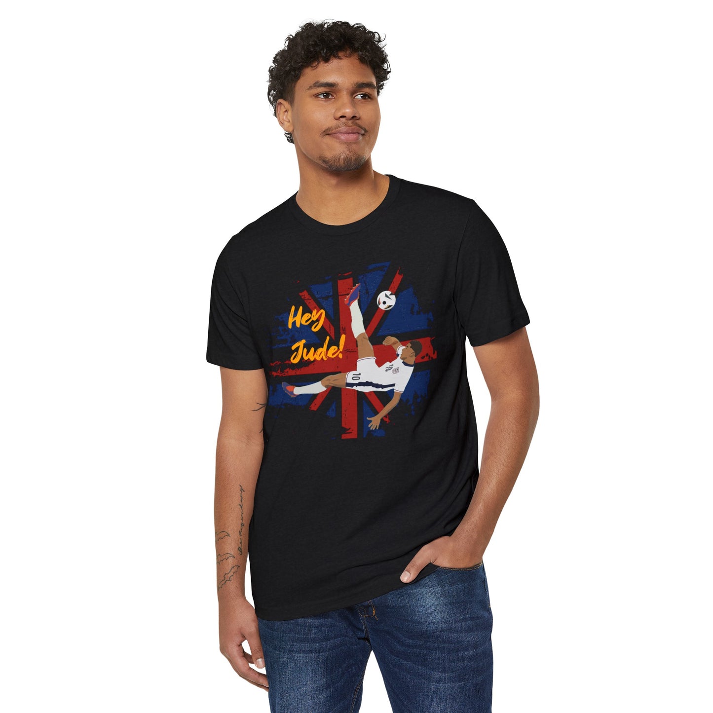 England Jude Bellingham Bicycle Kick High Quality Printed Unisex Heavy Cotton T-shirt