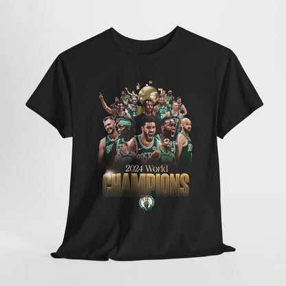 Boston Celtics 2024 World Champions High Quality Printed Unisex Heavy Cotton T-shirt