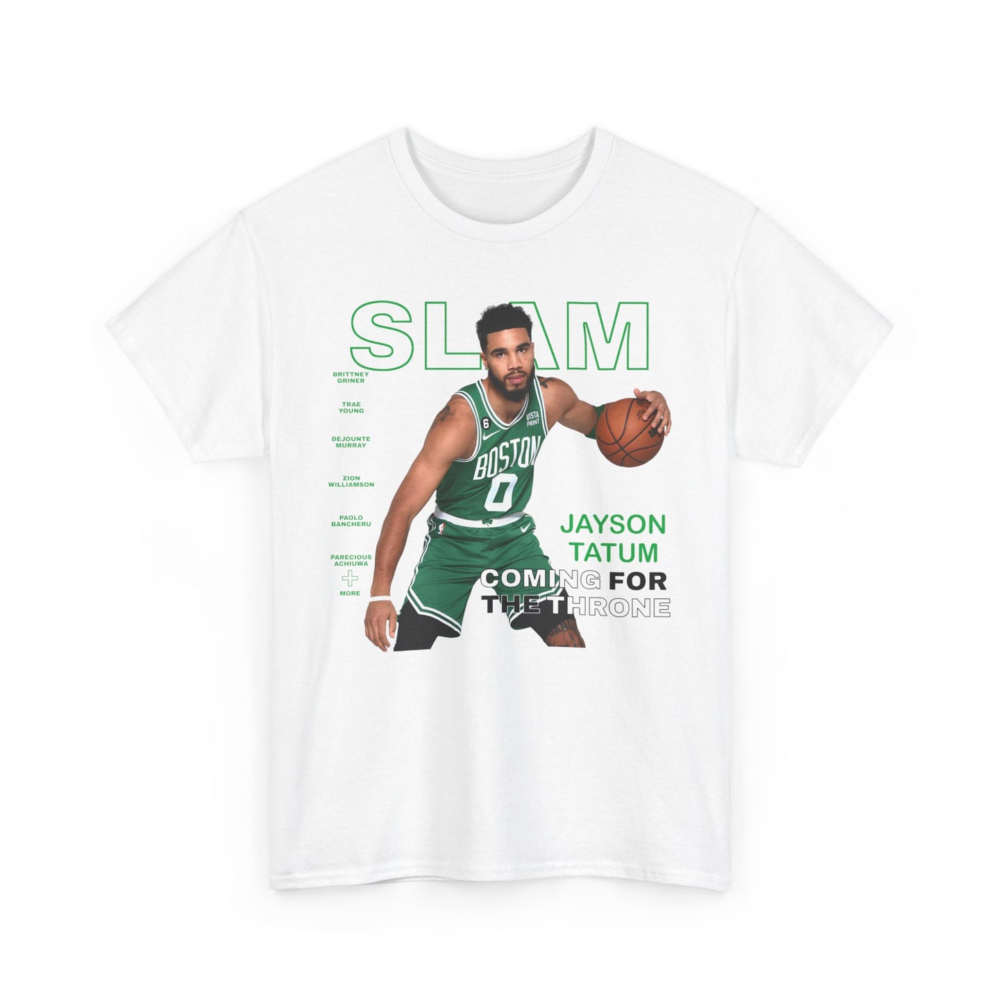 Boston Celtics Jayson Tatum Coming for the Throne High Quality Printed Unisex Heavy Cotton T-shirt