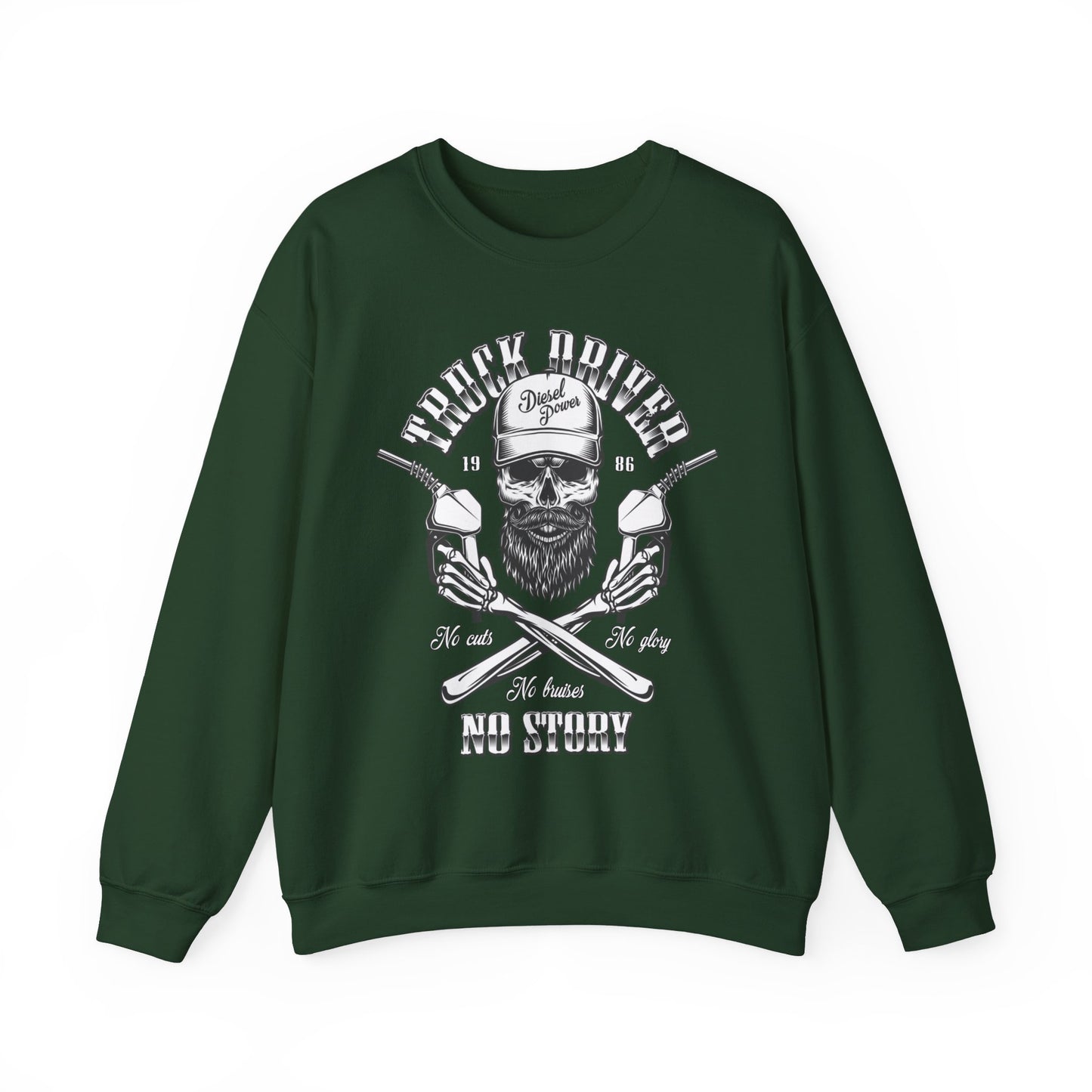 Truck Driver No Cuts No Glory High Quality Unisex Heavy Blend™ Crewneck Sweatshirt