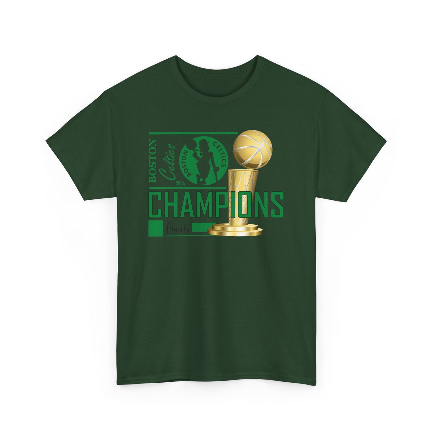 Boston Celtics 2024 NBA Champions High Quality Printed Unisex Heavy Cotton T-shirt