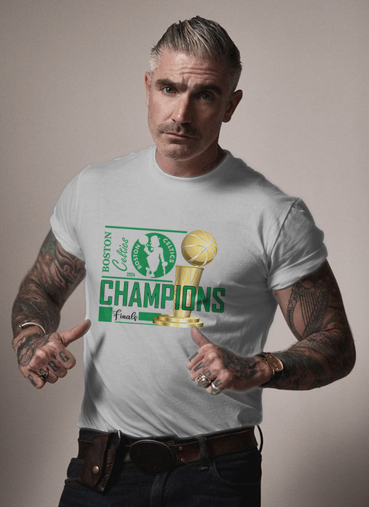 Boston Celtics NBA 2024 Champions High Quality Printed Unisex Heavy Cotton T-shirt
