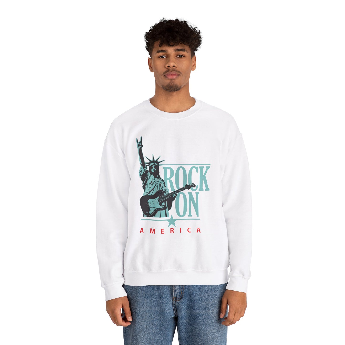 Rock On America High Quality Unisex Heavy Blend™ Crewneck Sweatshirt