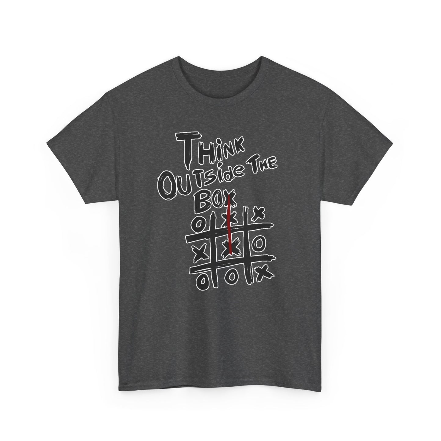 Think Outside The Box High Quality Printed Unisex Heavy Cotton T-shirt