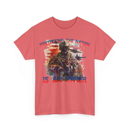 Military Personnel 'Protecting the nation is an honor' High Quality Printed Unisex Heavy Cotton T-Shirt