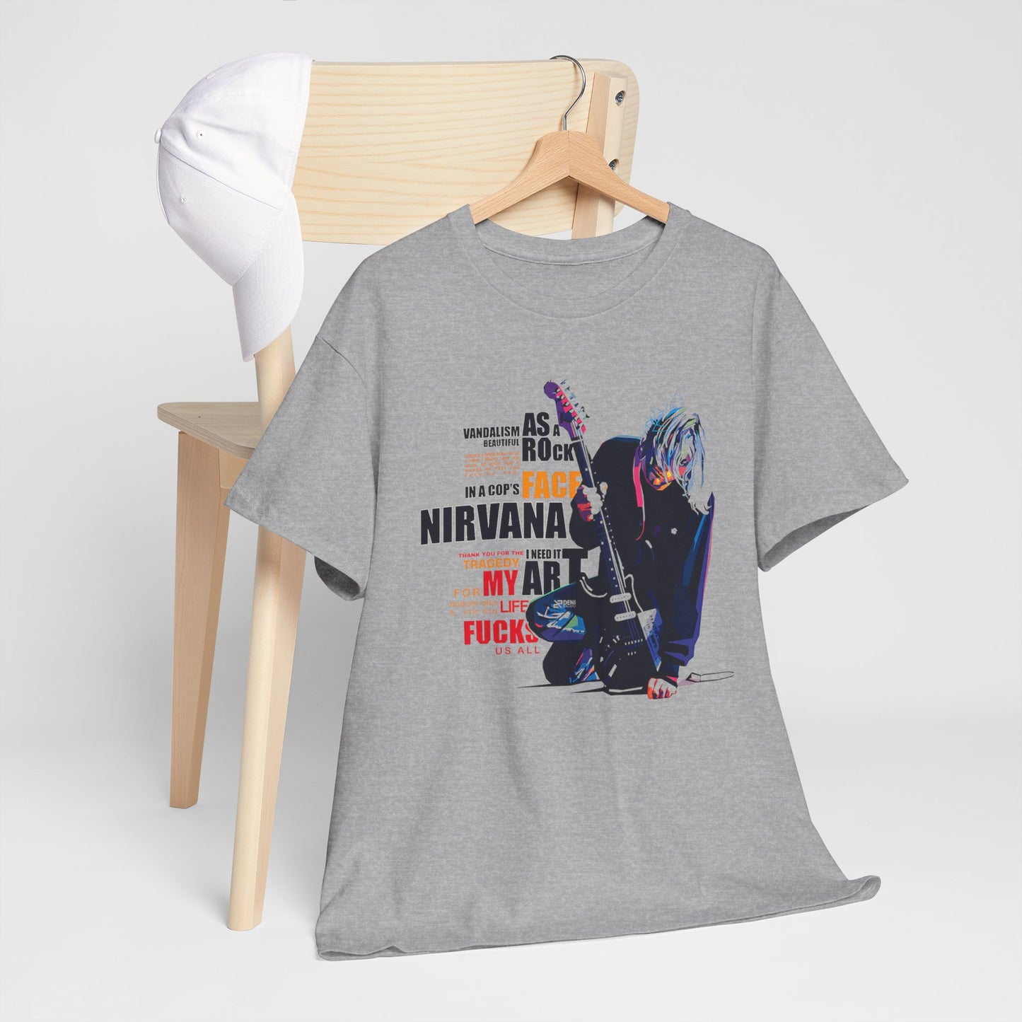 Nirvana Kurt Cobain High Quality Printed Unisex Heavy Cotton T-shirt