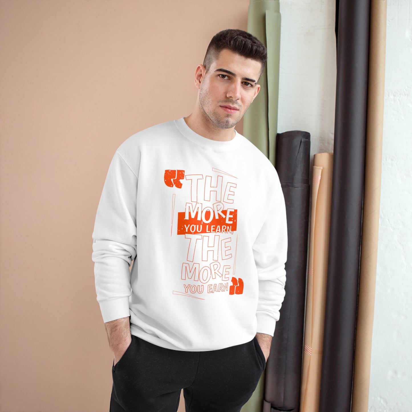 The More You Learn The More Your Earn High Quality Unisex Heavy Blend™ Crewneck Sweatshirt