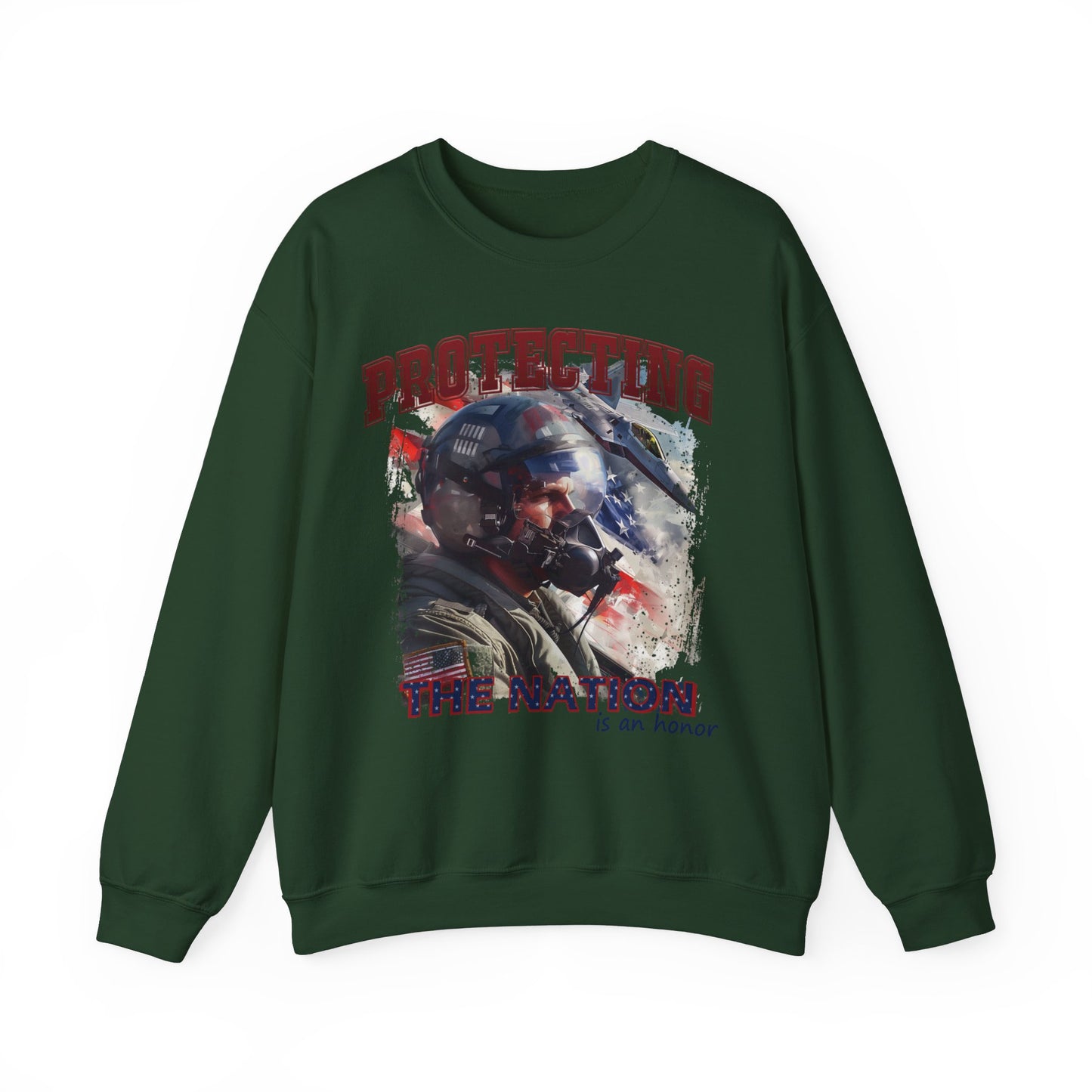 New Military Personnel 'Protecting the nation is an honor' High Quality Unisex Heavy Blend™ Crewneck Sweatshirt