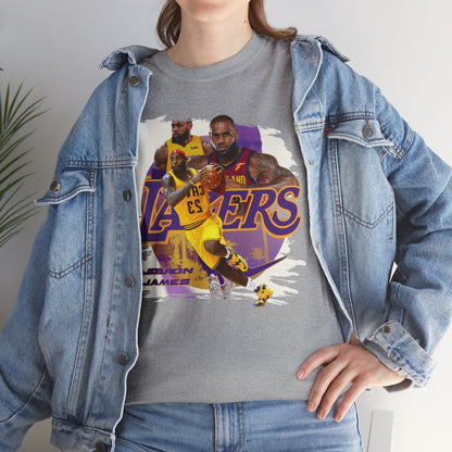 New LeBron James Los Angeles Lakers High Quality Printed Unisex Heavy Cotton T-Shirt