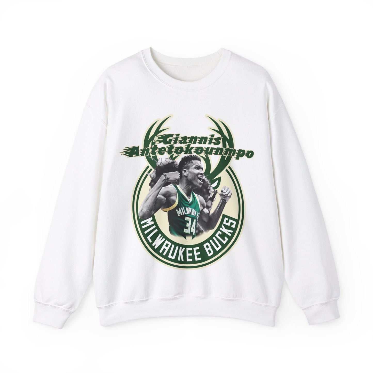 Milwaukee Bucks Giannis Antetokounmpo High Quality Unisex Heavy Blend™ Crewneck Sweatshirt