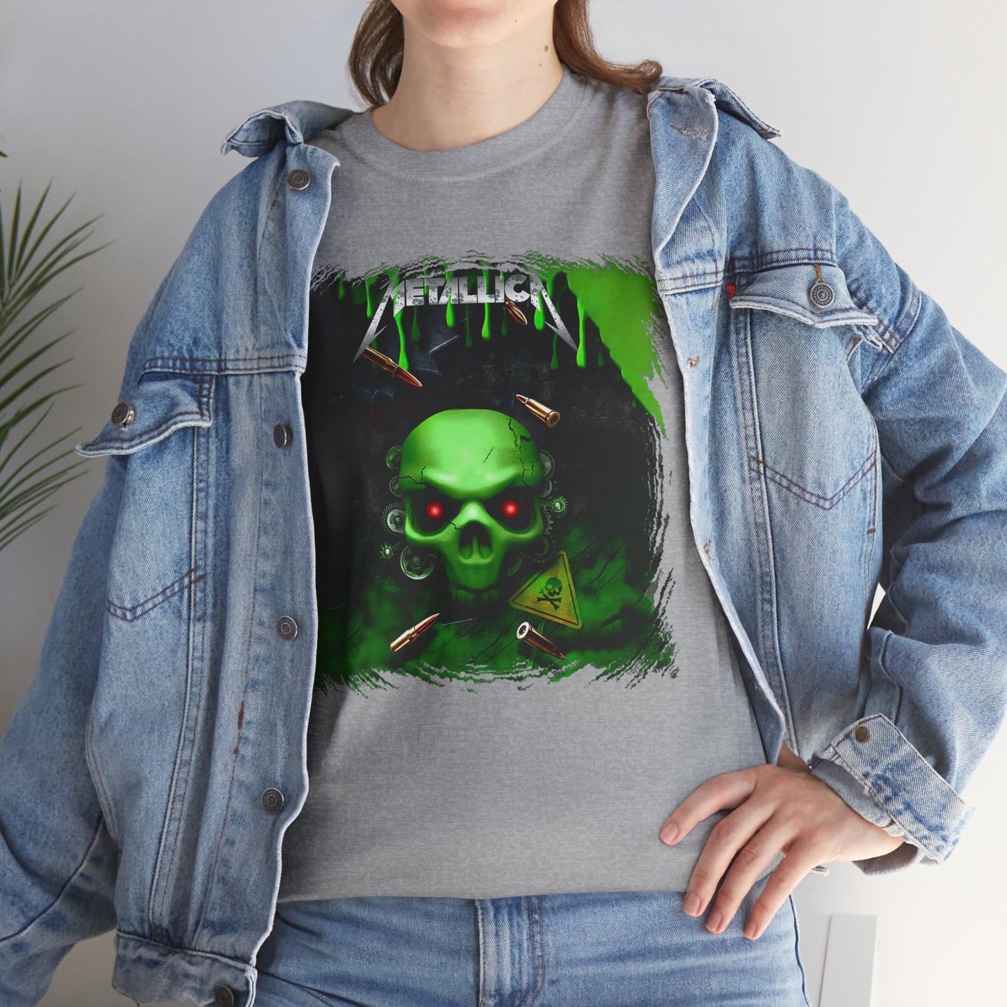 Metallica Bullets and Skull High Quality Printed Unisex Heavy Cotton T-shirt