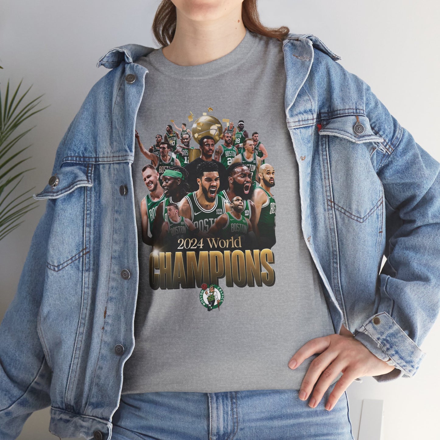 Boston Celtics 2024 World Champions High Quality Printed Unisex Heavy Cotton T-shirt